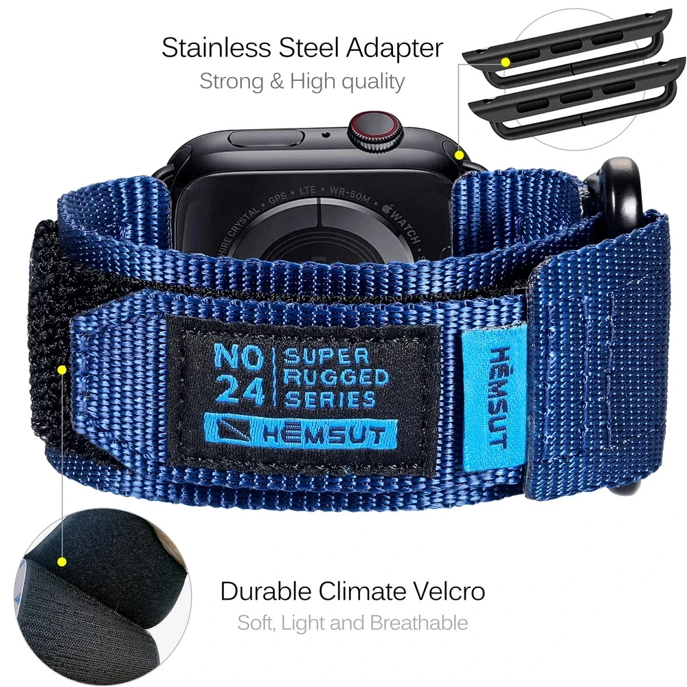 HEMSUT Watch Band For Apple 40MM 44MM Sport Nylon Wrist Straps For Ultra 49MM Mini Band 4 Iwatch 7 5 6 Se 2 3