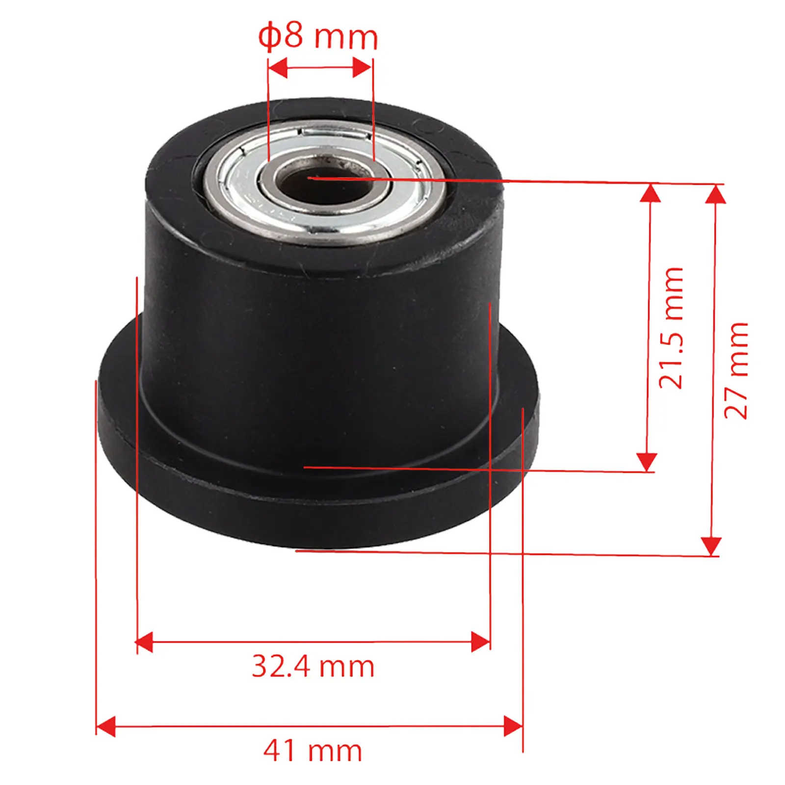 4 Pack Rowing Machine Seat Rollers Nylon Replacement Wheels With 8mm Bore For Fitness Rower Equipment Quiet Smooth Gliding