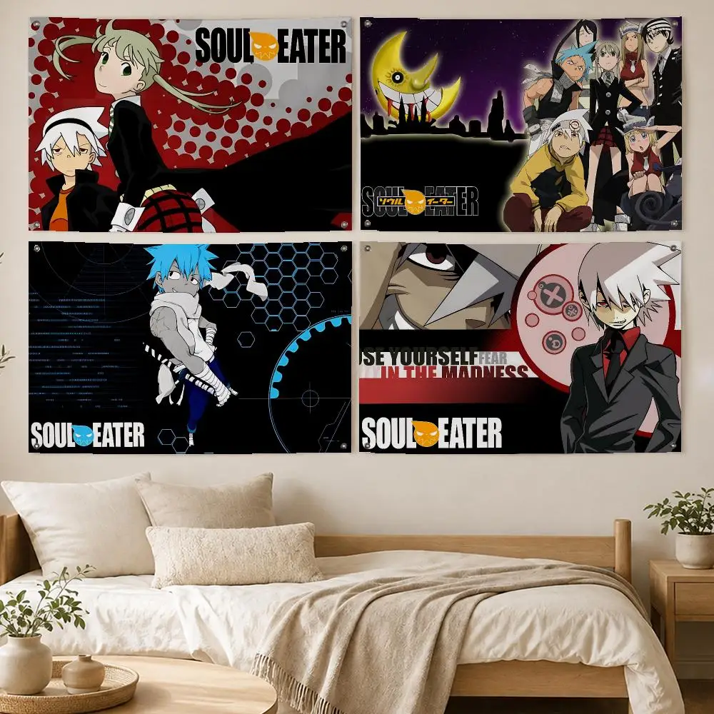 Bold Anime Soul Eater Flags Room Bedroom Home Outdoor Wall Hanging Concert Printed Background Decoration Art Banne