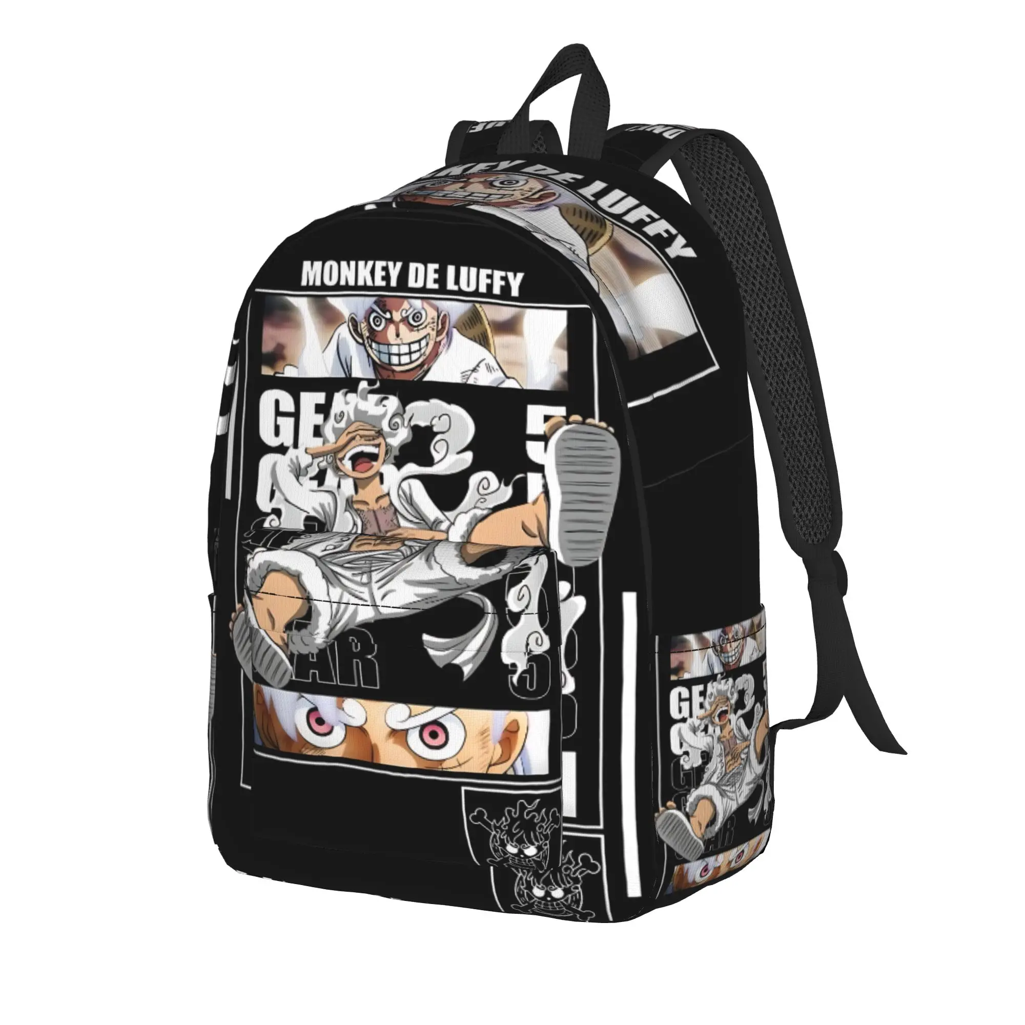 Fashion One Piece Anime Luffy Backpack  Mochilas Casual For Work Zipper Closure Rucksack