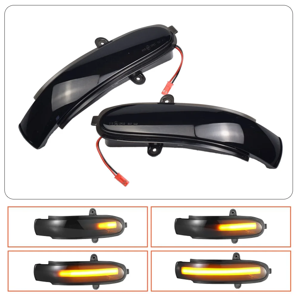 2PCS for Mercedes-Benz C-Class W203 S203 CL203 00-07 Turning Light LED Yellow Light Rearview Mirror Water Light