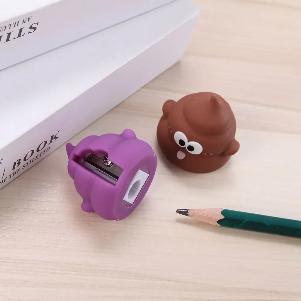 Cute Poo Shaped Pencil Sharpener Manual PVC Cartoon Sharpener Mini School Supplies Stationery