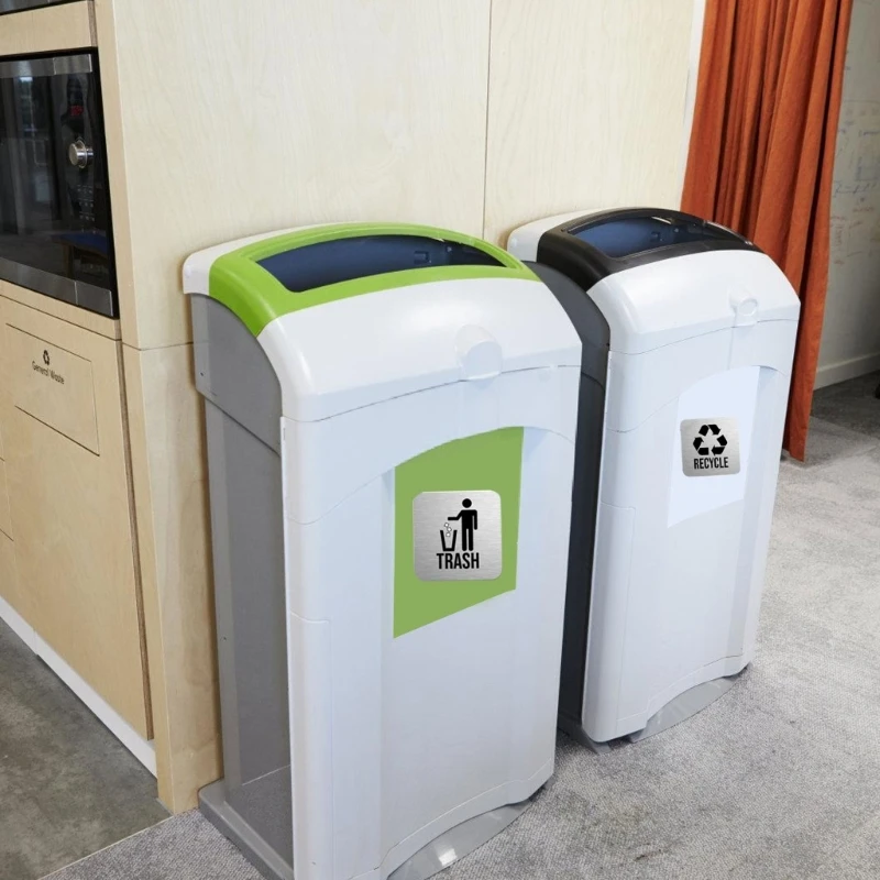  Trash and Recycle Stickers Outdoor Indoor Waterproof Garbage Bin and Waste Basket Label for Home,Office Waste Management