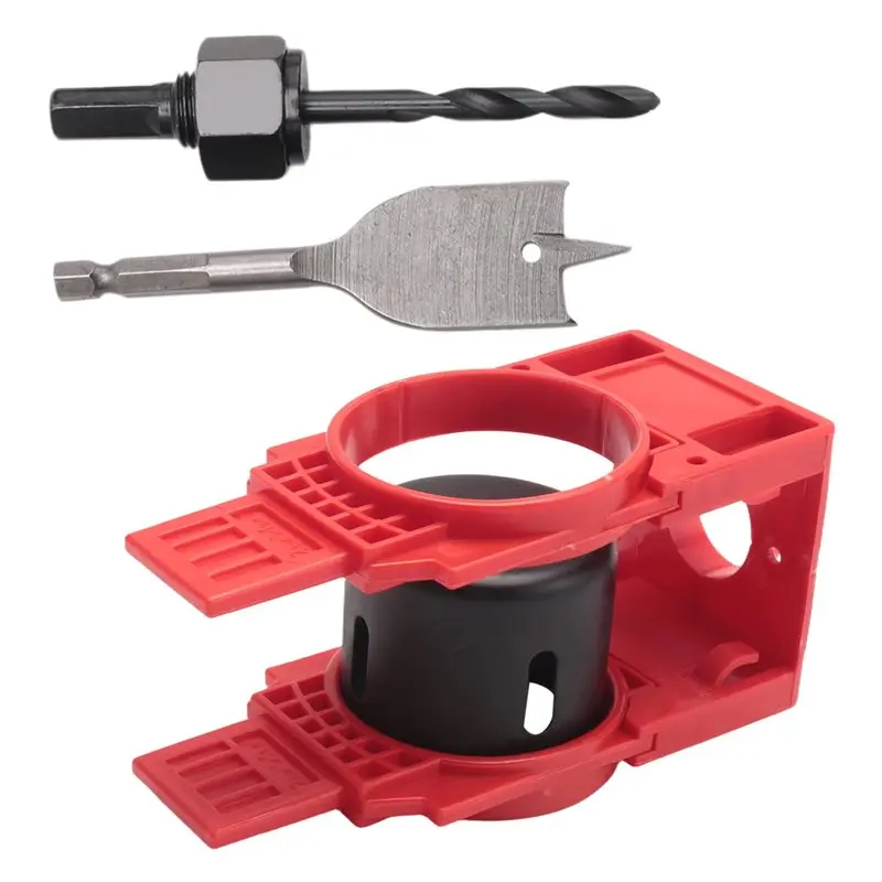 N96R Door Lock Installation Kit,Door Hole Drilling Kit For Deadbolts And Locksets With Guide Template, Door Lock Hole Saw Durabl