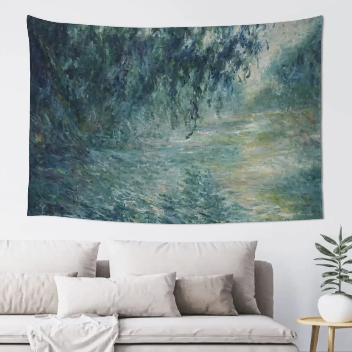 

Claude Monet - Morning on the Seine Tapestry Room Decor Bedroom Decorations Tapestry