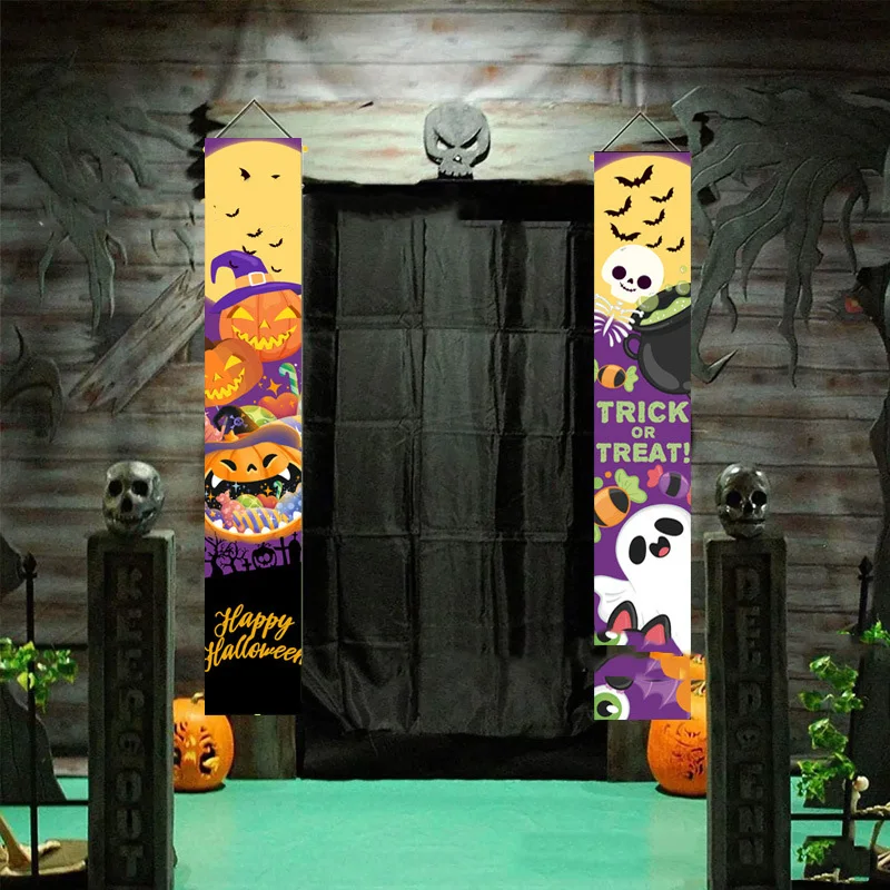 1-5 Pièces Nouveaux Bannières d'Halloween pour Décoration Intérieure, Drapeaux de Fête d'Halloween, Décoration de Fête d'Halloween, Drapeaux Fantômes Horreur Halloween