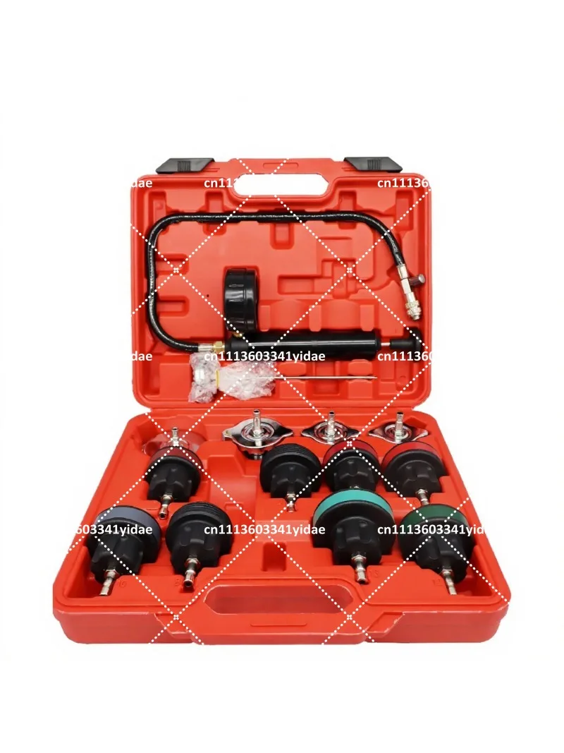 14 Pcs Universal Radiator Pressure Tester Kit, Coolant System Leak Diagnostic Tool for Car Motorcycle Truck