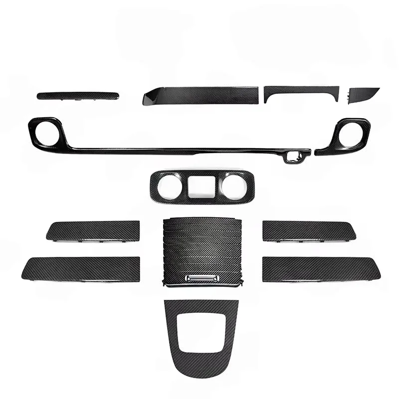 New Arrival Luxury 13-Piece Interior Part Set W465 Dry Carbon Fiber Dashboard Cover Center Control Cover Glossy for G63 G500