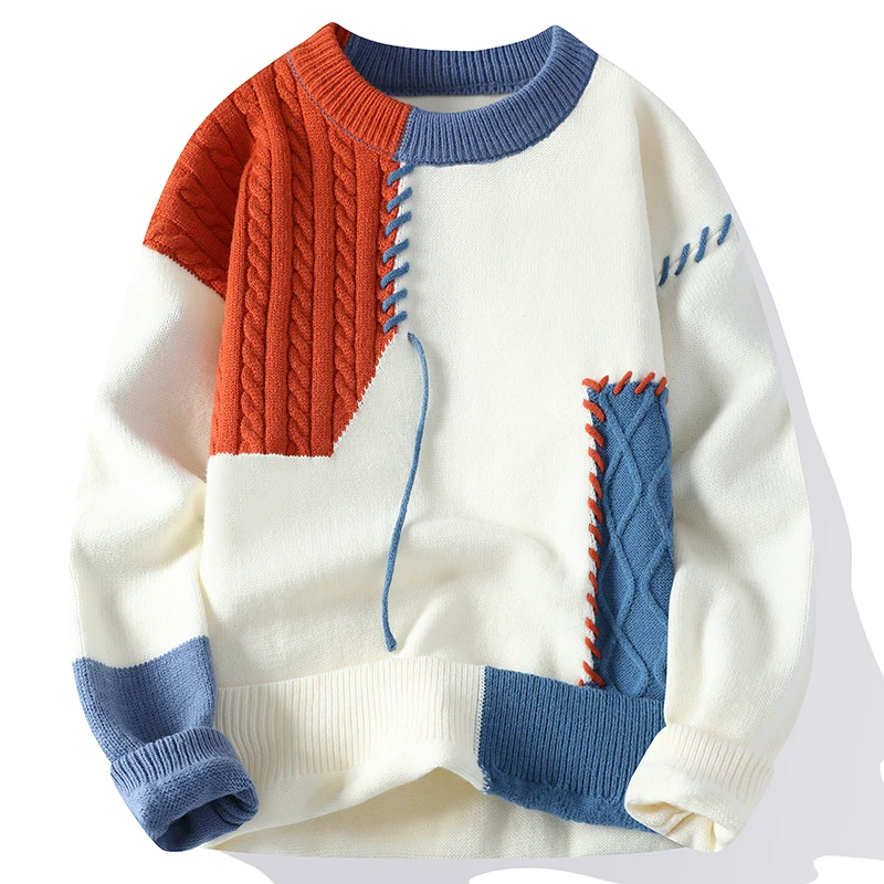

2025 winter men korean style Sweaters Men's wool pullovers mens warm O-neck sweater men sweaters autumn men full size M-4XL