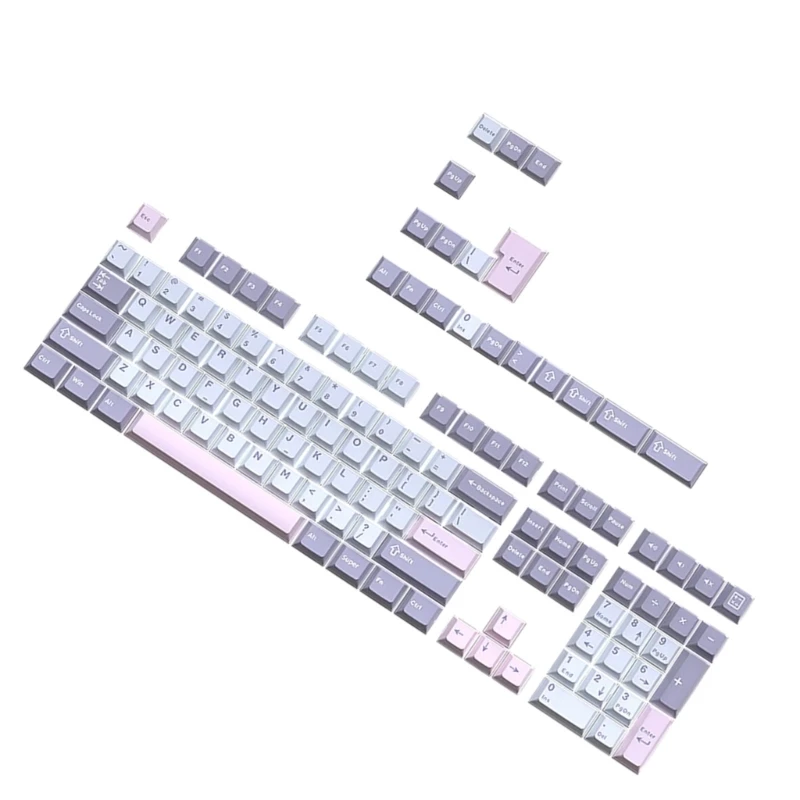 126Key PBT Keycaps Two Color Molded Macaron Keycap for Mechanical Keyboards