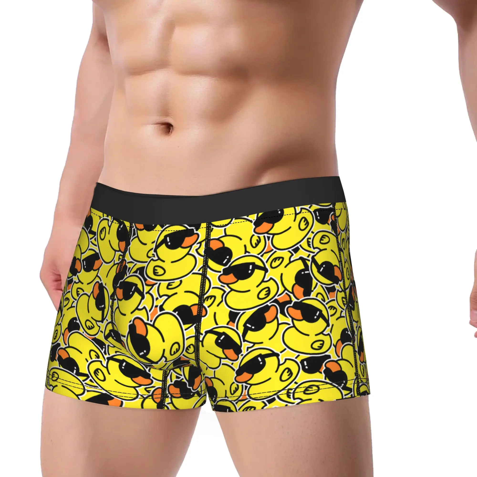 Duck seamless pattern rubber duck Underwear  Male Underpants Custom DIY Elastic Trunk Trenky Shorts Briefs Big Size 2XL