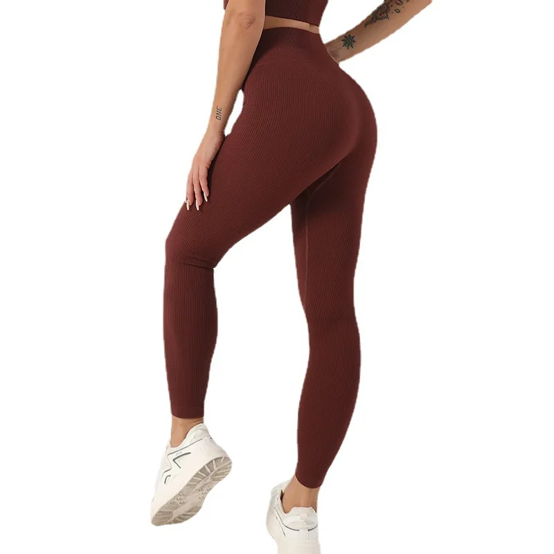 

Hot Selling Quick Dry Elastic Peach Buttock Yoga Pants Training Sports Fitness Butt Lifting High Waist Women Tight Yoga Leggings