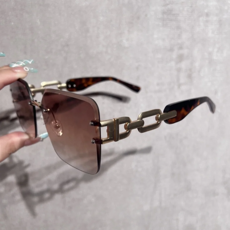 1 قطعة نظارات الموضة النسائية نمط جديد بدون إطار مربع المفصلي المعدني تصميم عصري وأنيق هدية عيد التجمع اليومي للحفلات