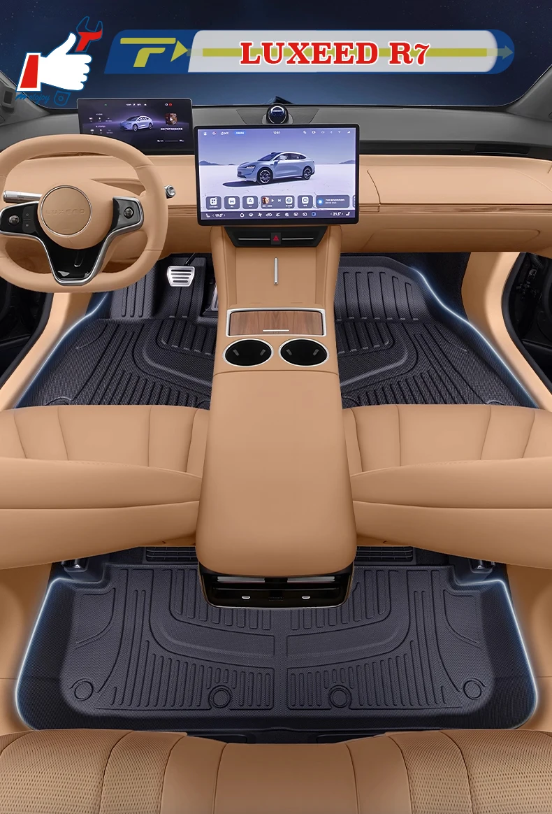 

Автомобильный коврик с левым рулем для LUXEED R7 2024, полностью окруженный коврик для ног, напольный коврик, напольный ковер, водонепроницаемый коврик