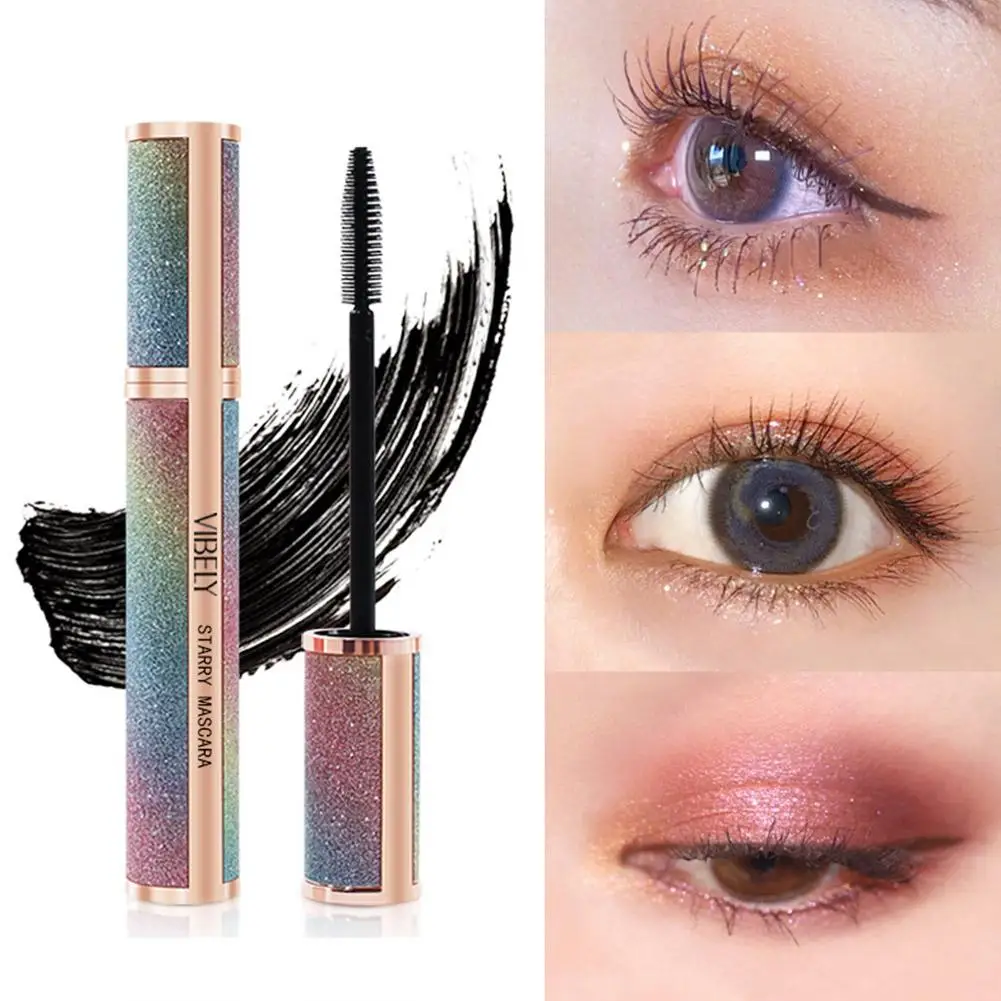 Rímel de estrela longa impermeável, Curling volumizador, Mascara esfumado, Resistente ao suor, 8g, N2E9