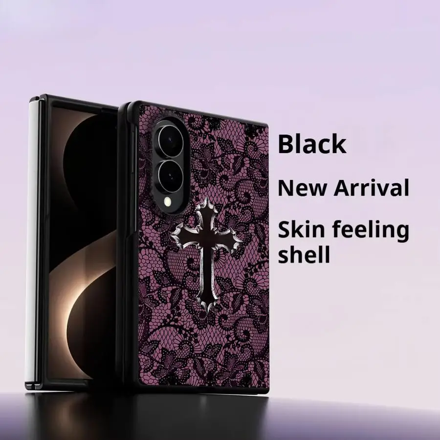 Cross Lace Pattern Luxury Phone Cover Case for Samsung Galaxy Z Fold8 Wide ZFold8 Z Fold 8 ZFold Wide