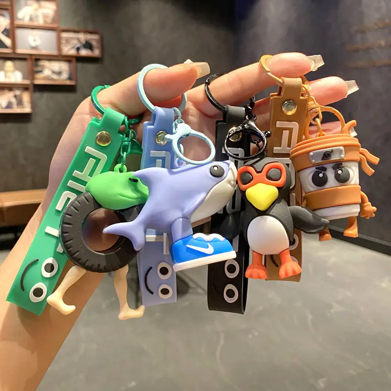 Italiaanse Brainrot Leuke Sleutelhanger Anime Shark Tungtungsahur Sleutelhangers voor Auto PVC Pop Sleutelhanger Dames Tas Charms Sleutelhanger Geschenken