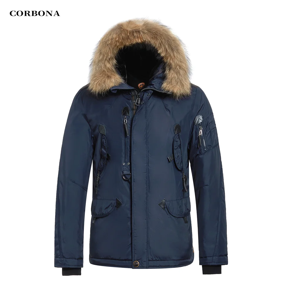 2023 CORBONA New Men\'s Jackets Winter Coat Real Ful Collar  Multifunctional Business Fashion Down Cotton Parka Thick Casual