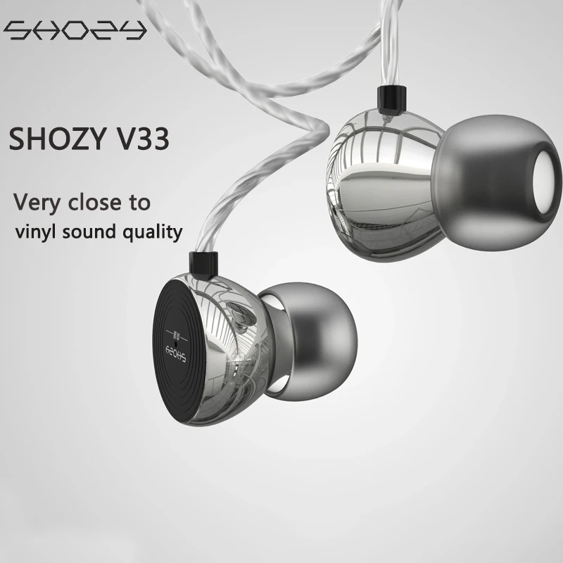 Наушники-мониторы Shozy V33 с динамическим драйвером Hi-Fi, виниловым звуком, для аудиофилов, ультракомфортные, проводные, ACG