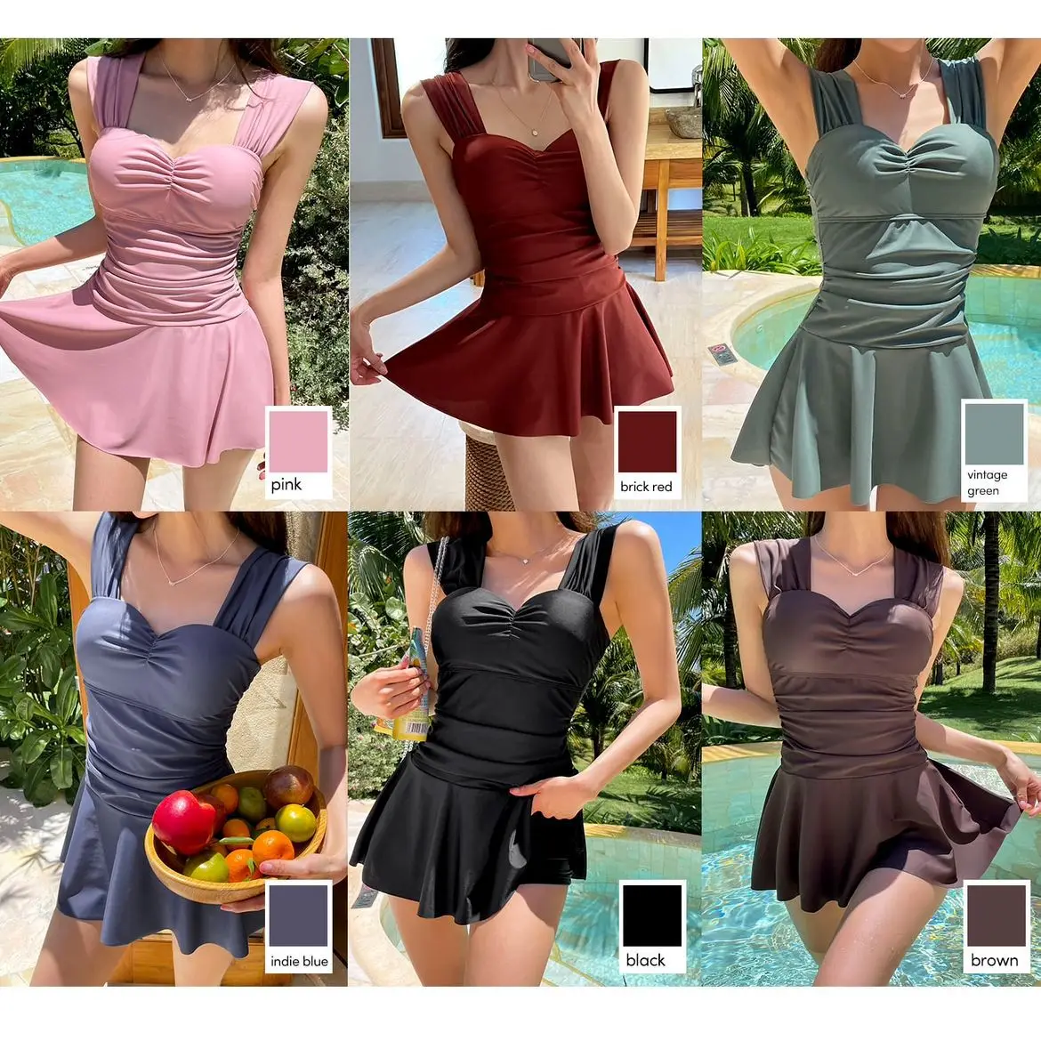 2025 Pink One Piece Swimsuit Women Swimwear Sexy Black Dress with Shorts Swimming Suit Korean Monokini Beach Bathing Suit Wear