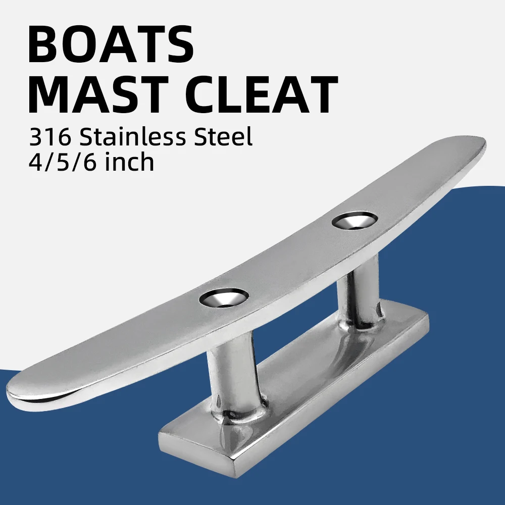 

AndyMarine 4/5/6 inch 316 Stainless Steel Base Cleat Mirror Polished Boat Accessory Base Cleat Marine Rope Base