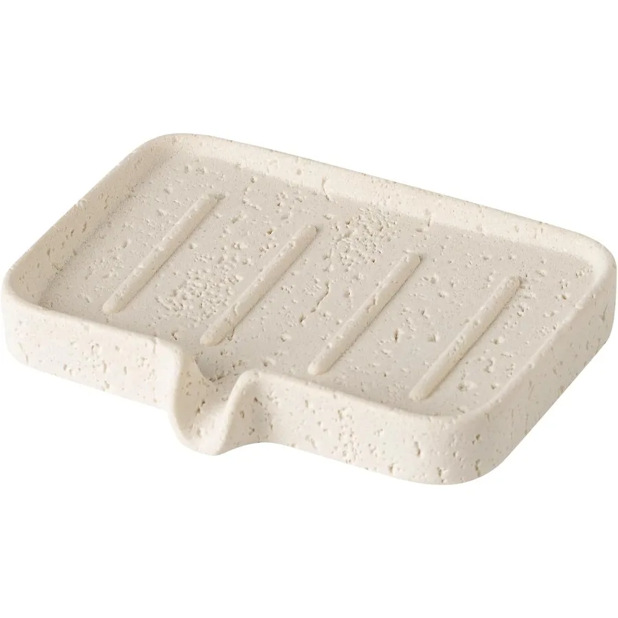 

Soap Dish Self Draining Bar Soap Holder Travertine Stone Look Sponge Holders Tray for Shower Bathroom en BathtubPerfect for Dis