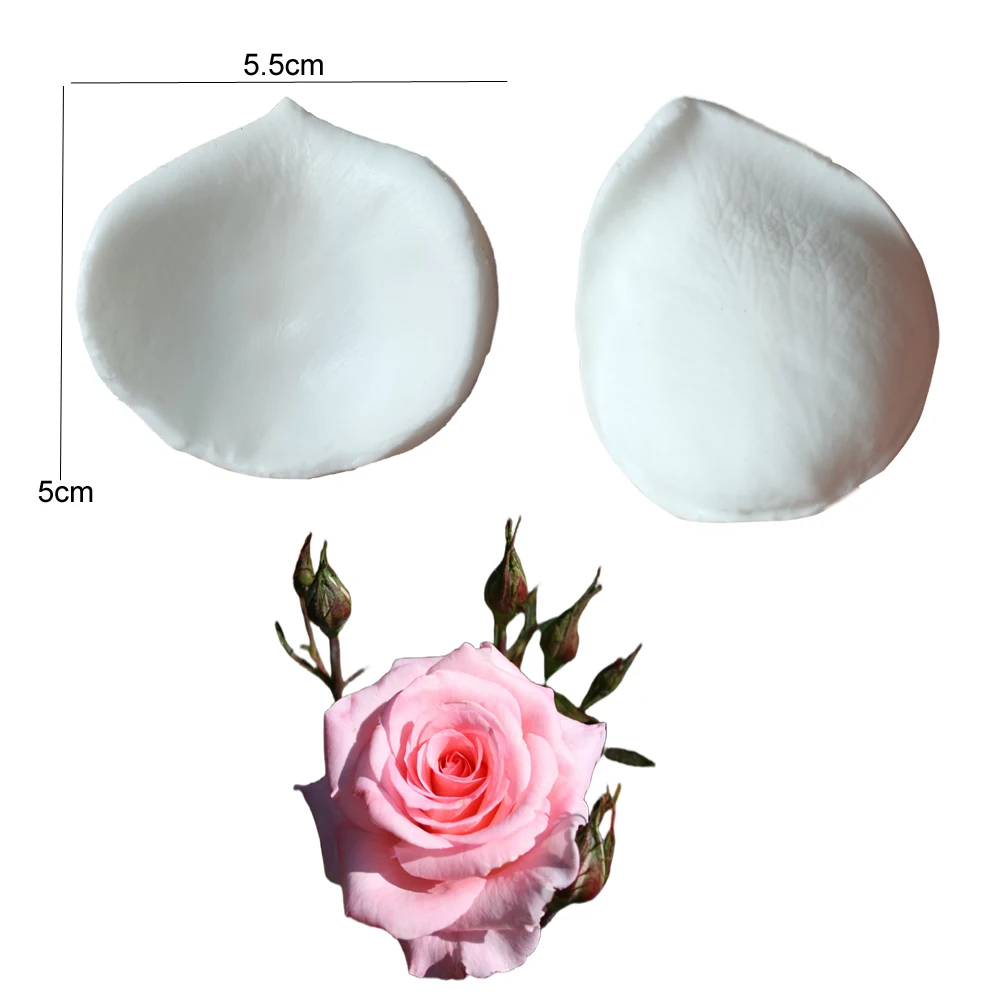 2pcs Rose Petals Veiner Sugar Tool Meridians Flower Silicone Cake Mold Simulation Gum Paste Mould M2990