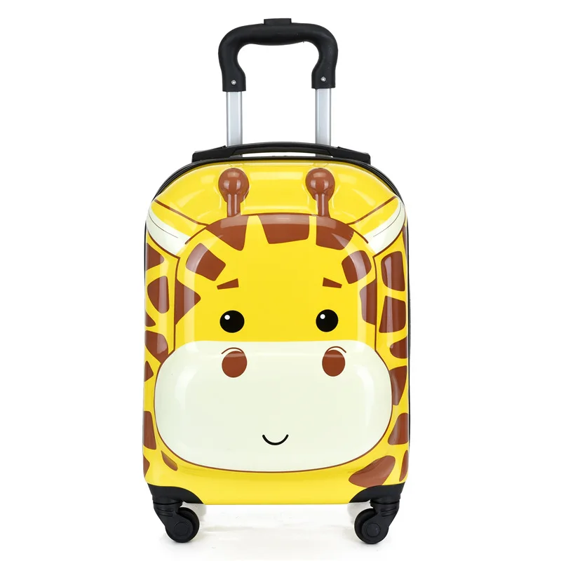 Kids Luggage Scooter Lightweight Travel Bag Fashion Cartoon Password Zipper Rolling Luggage Trolley Case 18'' Travel Suitcase