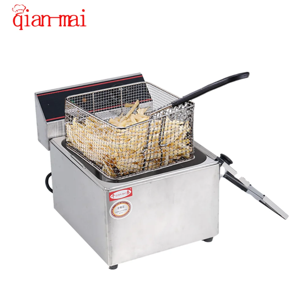 11L household commercial electric fryer, equipped with temperature control function, used for fried chicken, french fries