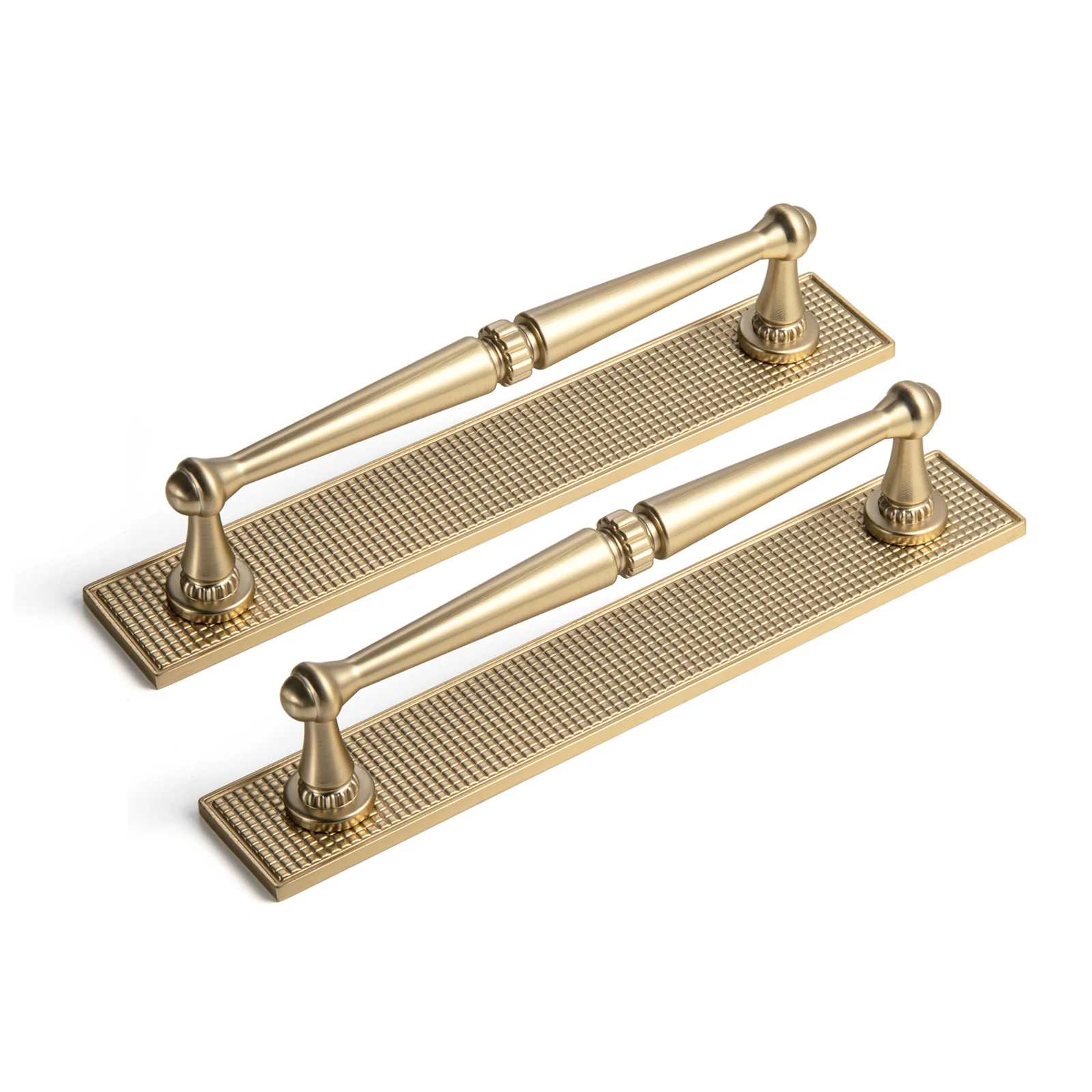 Goo-Ki Cabinet Drawer Pulls with Backplate/Base Plate 7.56' (192mm) C-C Zinc Alloy Kitchen Hardware - 2 Pack Antique Brass Bar Pull Vintage Retro Handles