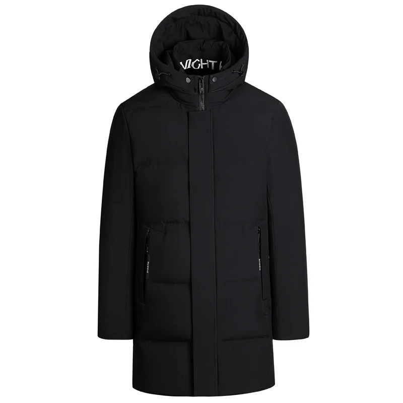 

Pop Brand Long 90% White Duck Down Jacket Men Fashion High Quality Hooded Black Windbreaker Casual Winter Down Coats Mens Parkas