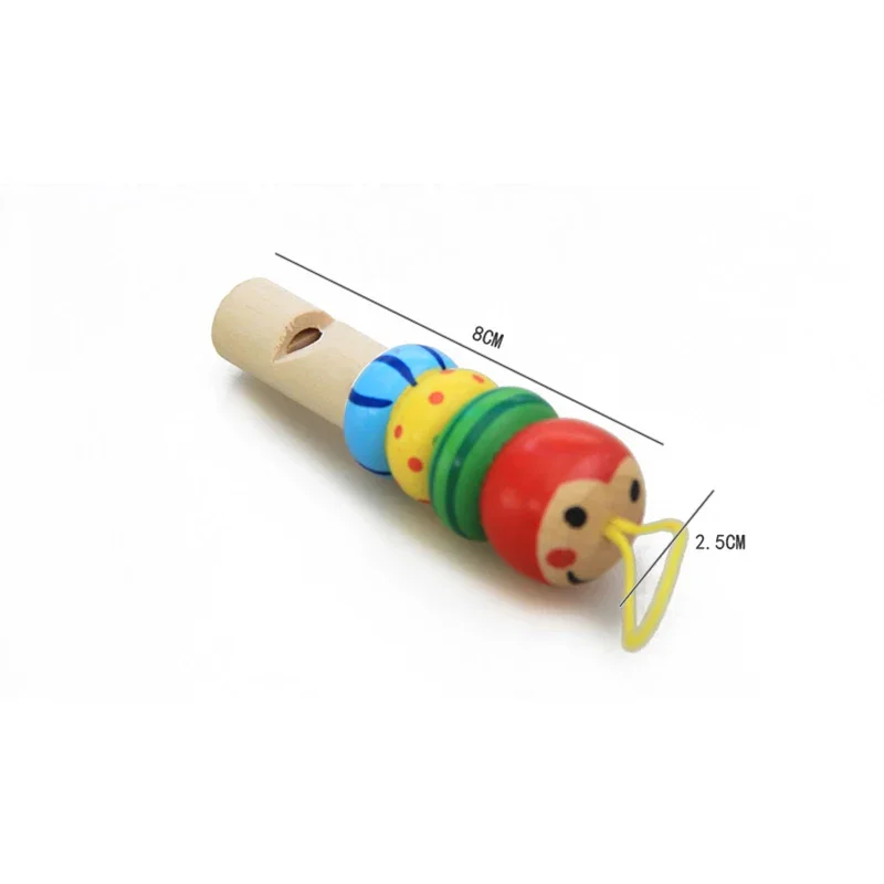 Whistling Toys Wooden Random Color Cartoon Animal Whistle Educational Music Instrument for Children Kids