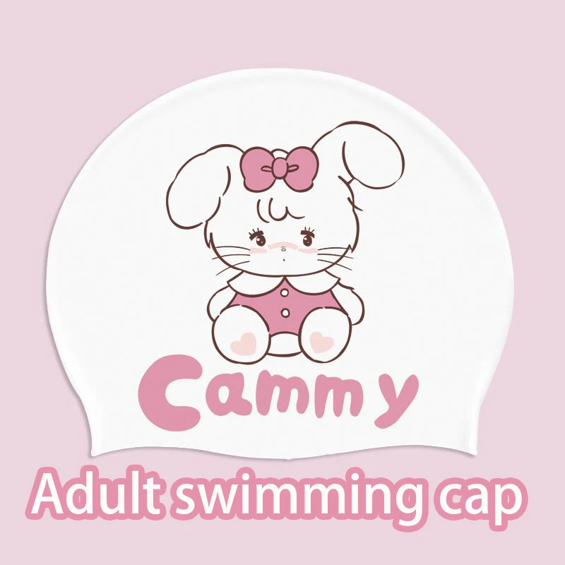 

Mikko Swimming Cap Kawaii Souffle New Creative Cute Print Anime Pattern Anti Slip Elastic Y2K Girls Fashion Summer Swimming Hat