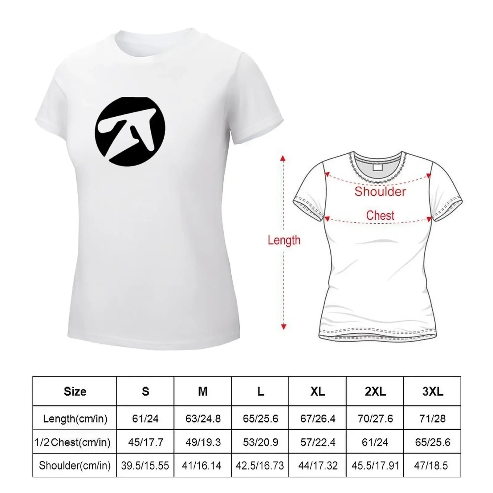 aphex twin alternative style logo in black T-shirt cute tops funny hippie clothes tops Women