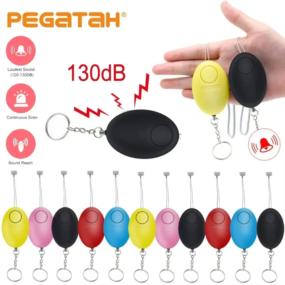 Self Defense Alarm 120dB Egg Shape Girl Women Security Protect Alert Personal Safety Scream Loud Keychain Emergency Alarm
