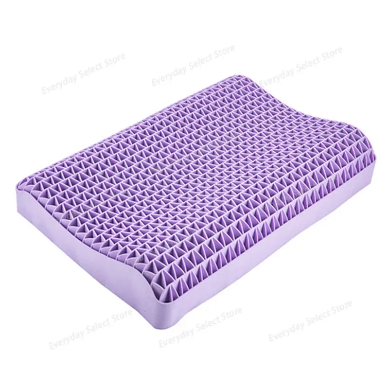 Summer TPE Pillow, Deep‑Sleep Neck Support No‑Pressure Pillow, Grid Breathable Cooling Wavy Fruit‑Gel Pillow Core