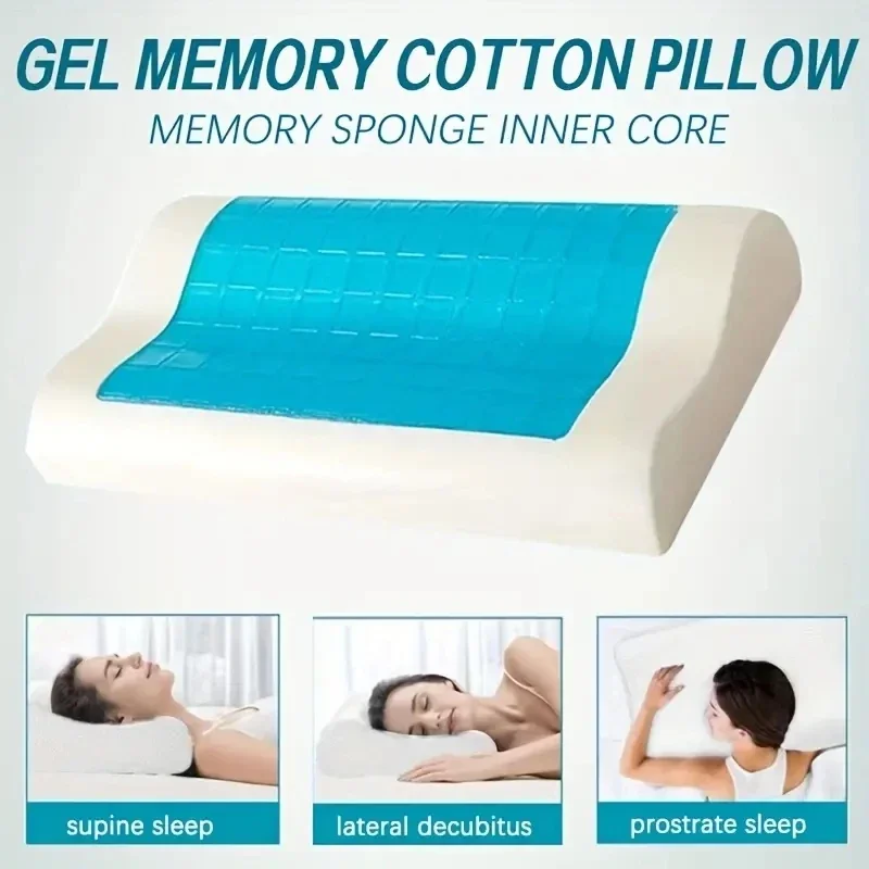 

Gel Pillow Orthopedic Foam Pillow 60x40cm Soft Summer-cool Slow Rebound Sleep BedPillow With Pillowcase Care