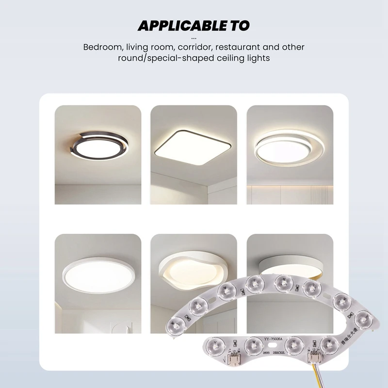 Ceiling Light LED Module Replacement 48W 220V Horseshoe Plate With Remote Control For Home Room Ceiling Lamp Replacement