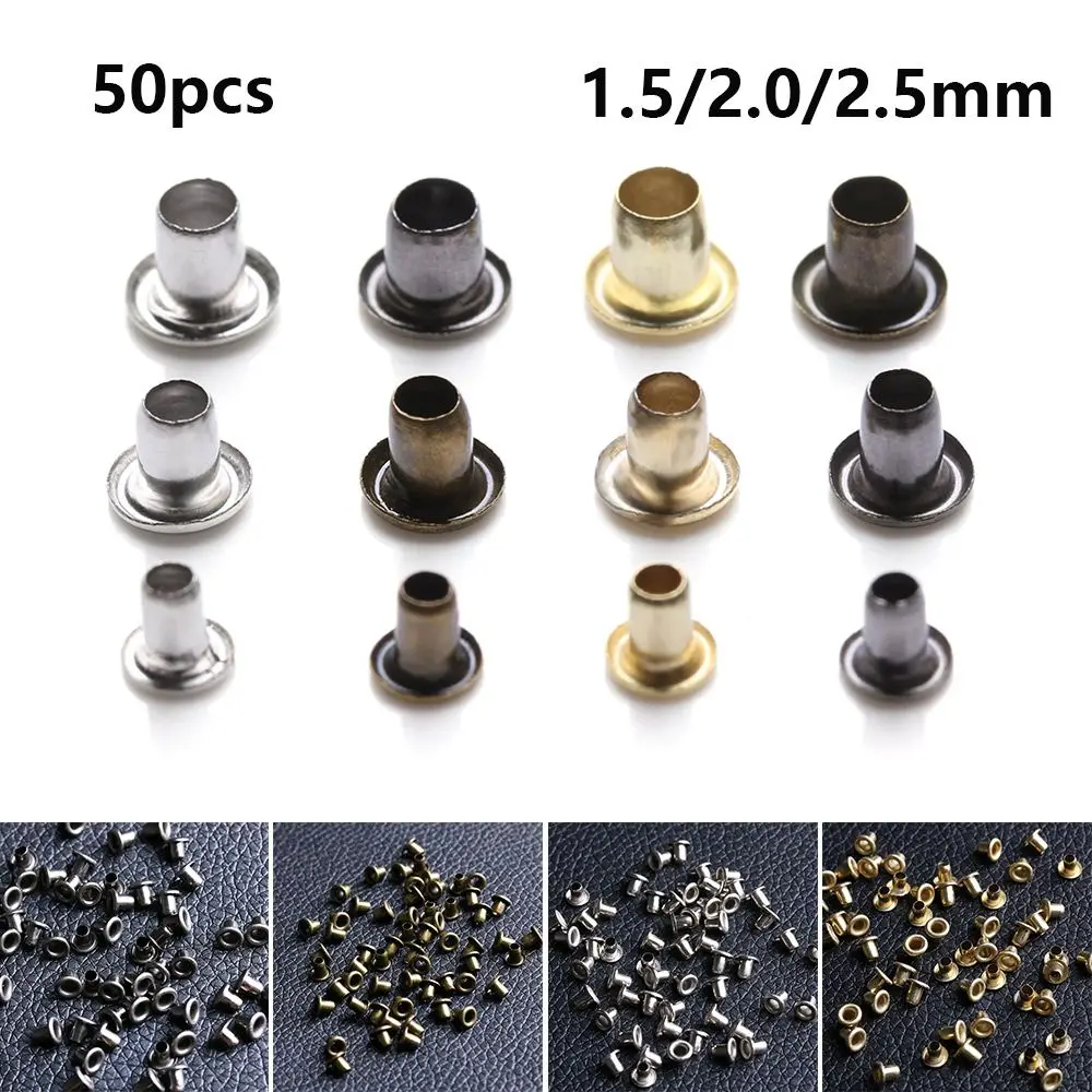 50 Pcs 1.5/2.0/2.5MM Mini Metal Eyelet Buttons Buckle Snap Buttons DIY Doll Belt Buckles Clothes Bags Sewing Accessories