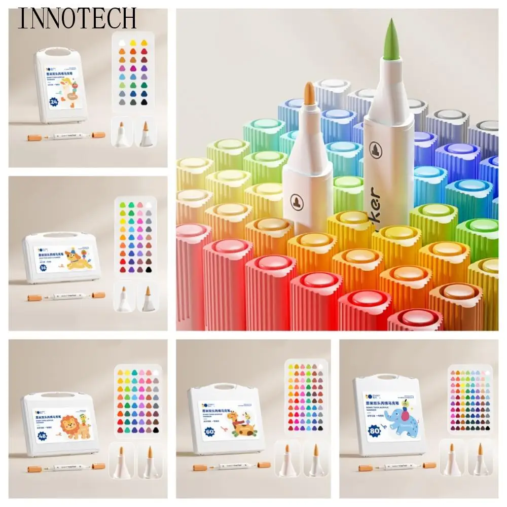 

Fineliner Drawing 24/36/48/60/80 Colors Art Marker Pens Hook Liner Archival Ink Dual Tip Brush Acrylic Paint Marker Gel Pen