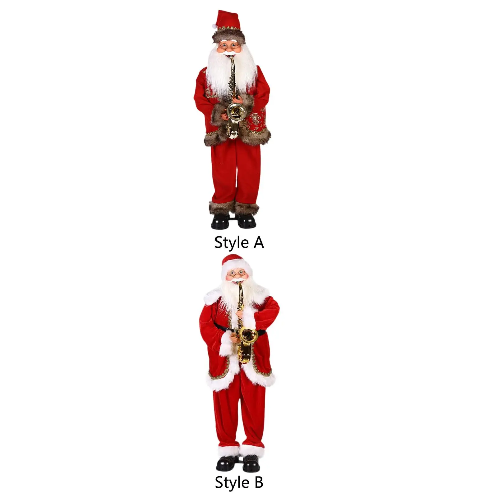 

Xmas Santa Toys Christmas Decoration Xmas Scene Decor Saxophone Gift Music Santa for Shelf Living Room Office Desktop Bedroom