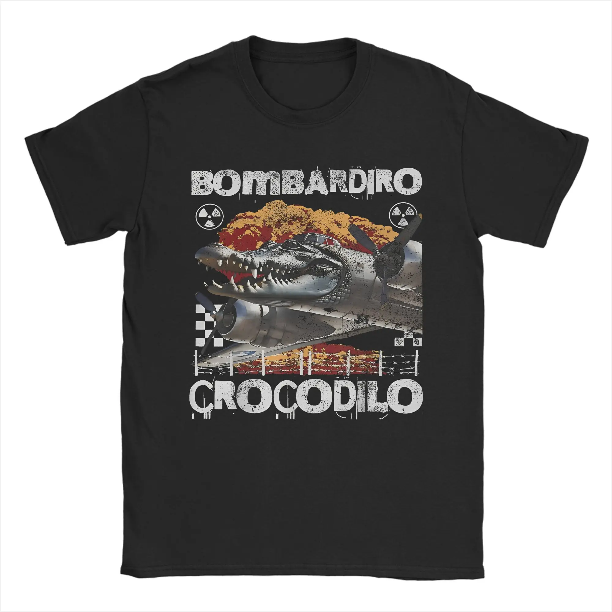 

Bombardino Crocodilo Funny Alligator T Shirt 100% Cotton Crazy T-Shirts Crew Neck Italian Brainrot Tees Short Sleeve Clothes