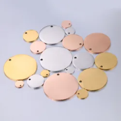 20pcs 8-30mm Mirror Stainless Steel Round Dog Tag Pendants Engraved Personalized Customized Necklace Bracelet Diy Jewelry Charm