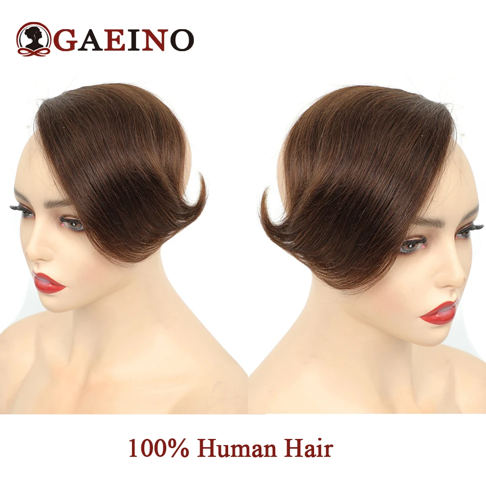 Franja natural de cabelo franja para mulheres, grampo em hairpieces, 100% remy cabelo humano, franja lateral frontal, 613 #, 3 clipes