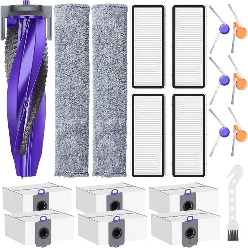 Роликовые щетки B98A-Zero-Tangling, мешок для сбора пыли, фильтры, трековая швабра, боковые щетки для робота-пылесоса Narwal Flo
