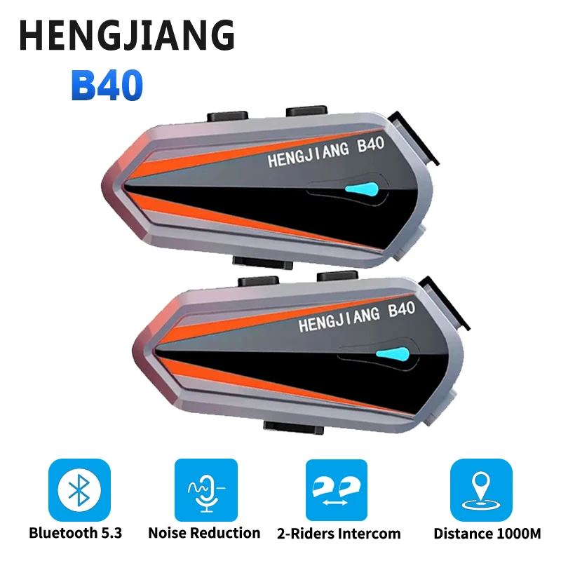 

HENG JIANG B40 мотоциклетный шлем Bluetooth-гарнитура домофон 1000 м V5.3 MP3 микрование стерео шумоподавление IPX6 водонепроницаемый 1600 мАч