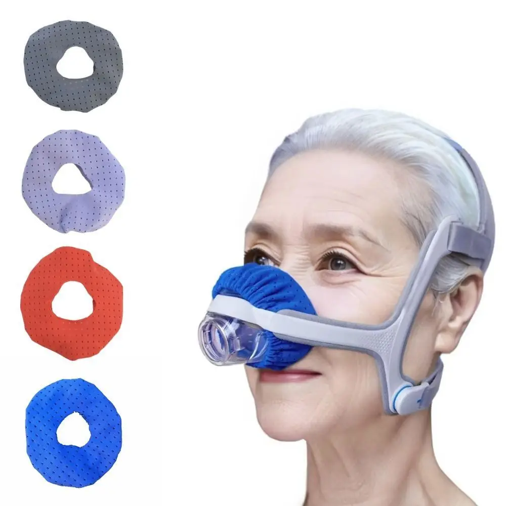 재사용 가능한 CPAP 비강 마스크 라이너 부드럽고 편안한 CPAP 마스크 커버 원 사이즈 핏 올 통기성 원단 CPAP 마스크 쿠션