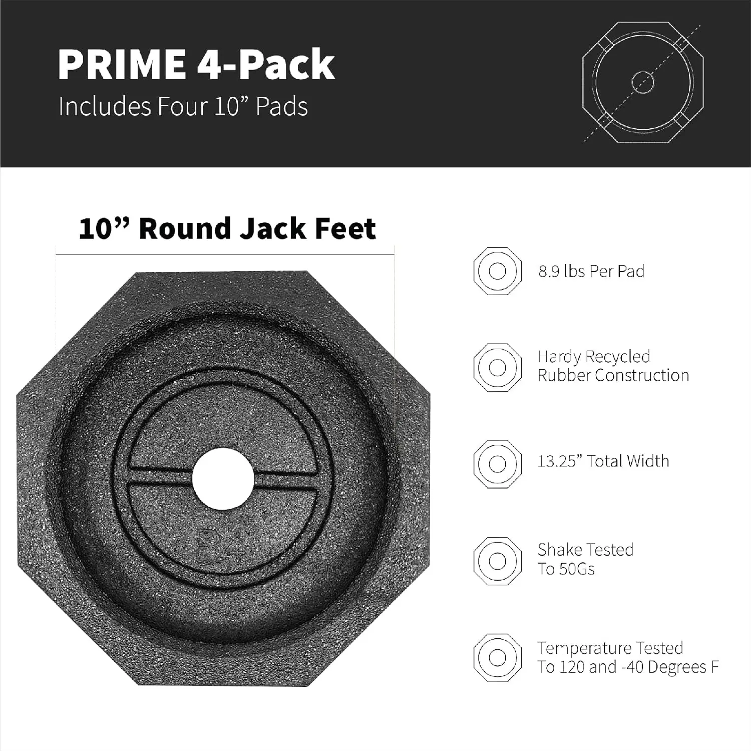 Prime (4-Pack) | Four-Point RV Leveling Blocks Featuring 10