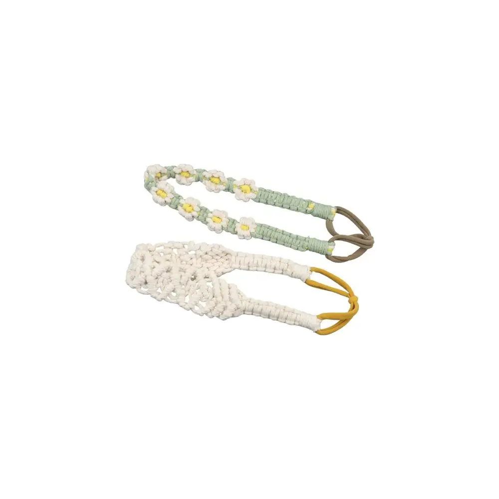 

Elastic Hair Band Braided Rope Ethnic Style Small Daisy Macrame Hair Band Bohemian Headband Crochet Bandana Women Hair Scarf