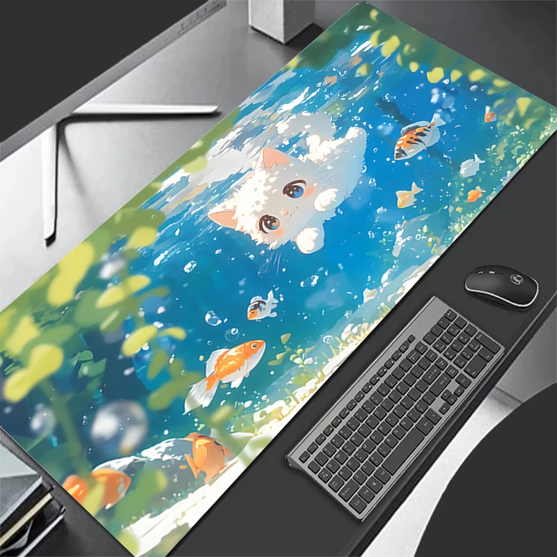 

Mousepad Pattern Game Pad Rubber HD Mouse Pad PC Accessories Desk Mat Non Slip Office Table Mat Gamer Flower Cats Keyboard Pad